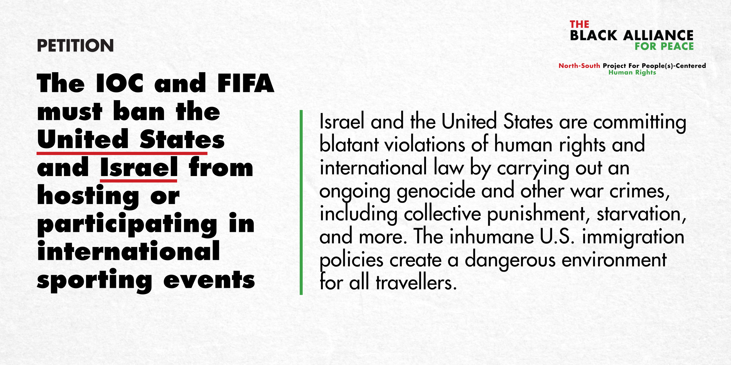 FIFA and IOC petition banner